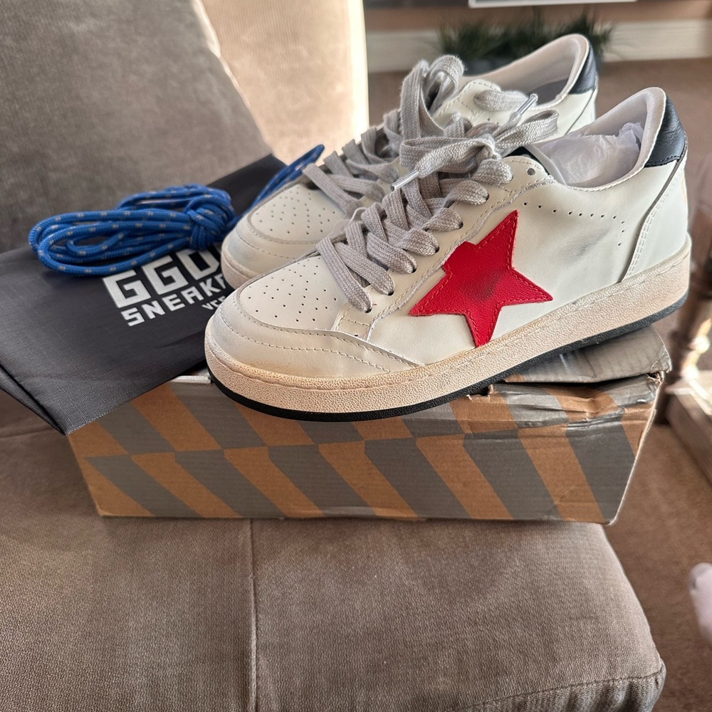 Goose Ballstar Sneakers with Red Star